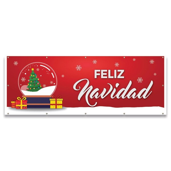 Signmission Feliz Navidad Banner Concession Stand Food Truck Single Sided B-120-30057 - main